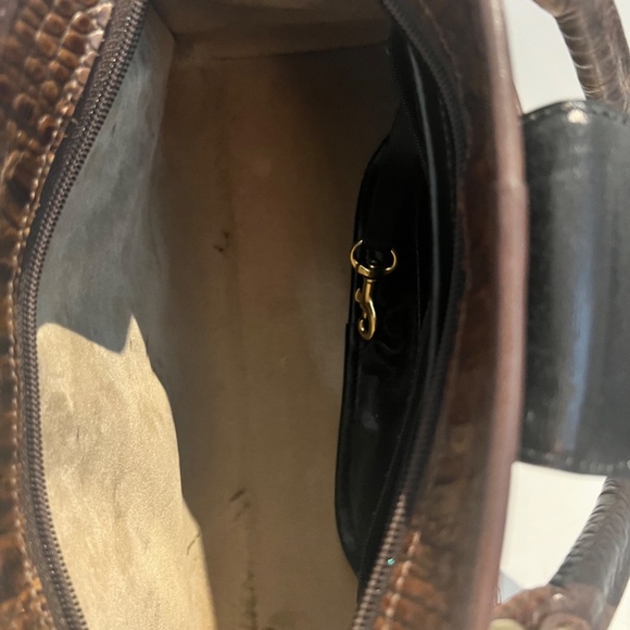 BRAHMIN Harbour Collection Doctor Bag Satchel Brown Burlap/Woven Leather - Picture 16 of 16